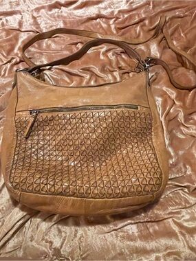 Anthropology - Vilenca Holland Brown Woven Leather Hobo Shoulder Bag